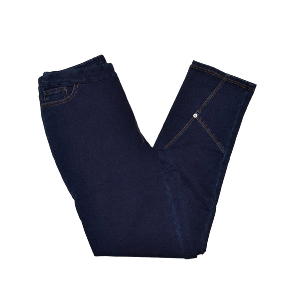DENIM & CO. NEW $54 Comfy Denim Ankle Jeans‎ Seaming Detail Dark Wash Size 4 - Picture 2 of 5